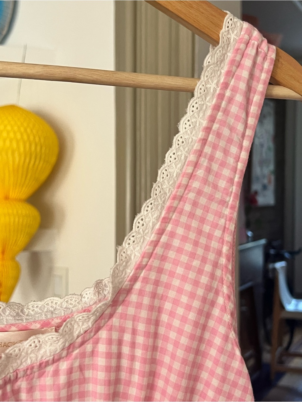 LoveShackFancy Gingham Ceronne Mini Dress in SunKissed Rose - Picture 11 of 14